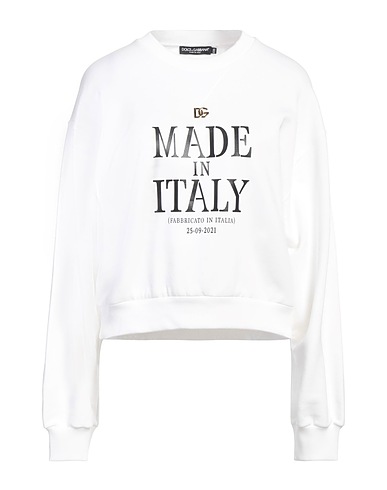 DOLCE&GABBANA Sweatshirt White 100% Cotton, Elastane, Polyurethane, Bronze