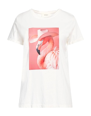 VICOLO T-shirt Ivory 100% Cotton