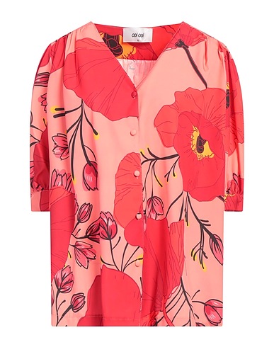 ODÌ ODÌ Floral shirts & blouses Salmon pink 95% Polyester, 5% Elastane