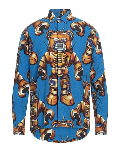 MOSCHINO Patterned shirt Blue 100% Cotton