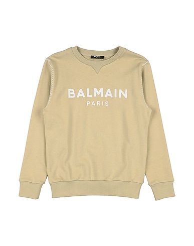 BALMAIN Sweatshirt Sage green 100% Cotton, Elastane