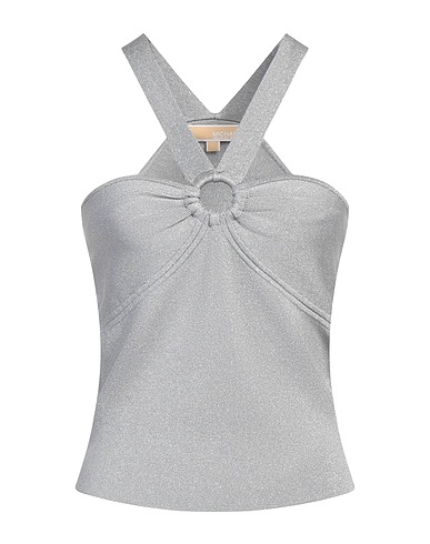 MICHAEL MICHAEL KORS Top Silver 73% Recycled viscose, 15% Nylon, 10% Metallic fiber, 2% Elastane