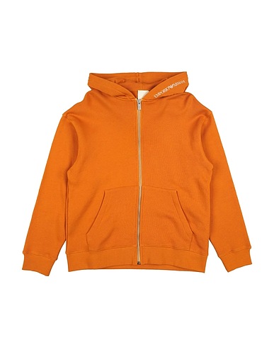EMPORIO ARMANI Hooded track jacket  Rust 100% Cotton, Elastane