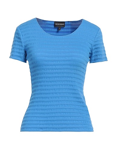 EMPORIO ARMANI T-shirt Azure 91% Cotton, 6% Polyamide, 3% Elastane