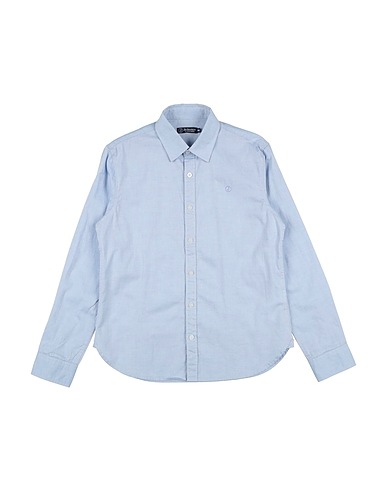 JECKERSON Solid colour shirt Light blue 100% Cotton