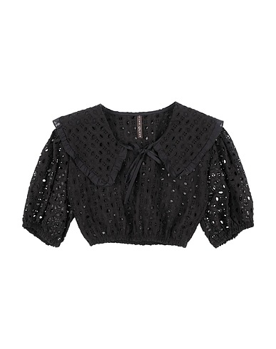 MANILA GRACE Top Nero 100% Cotone