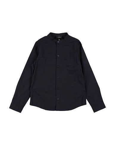 EMPORIO ARMANI Solid colour shirt Navy blue 100% Cotton