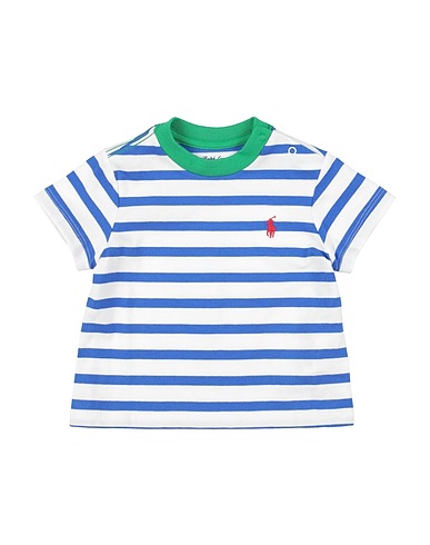 POLO RALPH LAUREN T-shirt Striped Cotton Jersey Ringer Tee  Blue 100% Cotton
