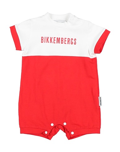 BIKKEMBERGS Baby jumpsuit  Red 95% Cotton, 5% Elastane