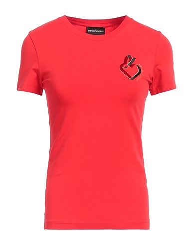 EMPORIO ARMANI T-shirt Red 95% Cotton, 5% Elastane