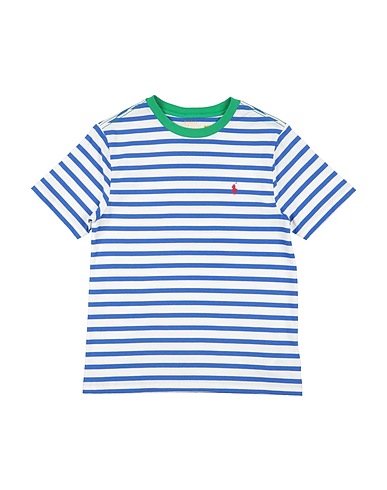 POLO RALPH LAUREN T-Shirt Striped Cotton Jersey Ringer Tee  Blau 100% Baumwolle