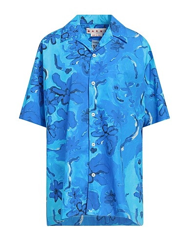 MARNI Floral πουκάμισα και μπλούζες Μπλε 100% Βαμβάκι