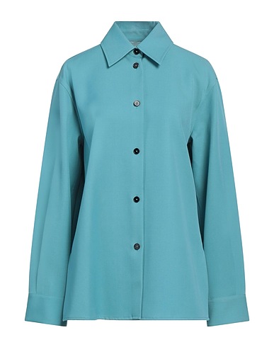 JIL SANDER Solid colour shirts & blouses Turquoise 100% Wool