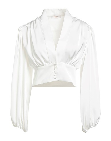 SILENCE LIMITED Camicie e bluse tinta unita Bianco 100% Poliestere