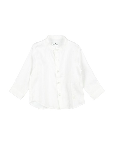 MANUEL RITZ Solid colour shirt White 100% Linen