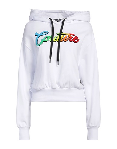 VERSACE JEANS COUTURE Hooded track jacket  White 100% Cotton