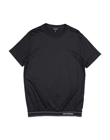 EMPORIO ARMANI T-shirt Midnight blue 70% Lyocell, 30% Cotton, Polyester, Elastane, Polyamide