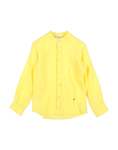 MANUEL RITZ Solid color shirt Yellow 100% Linen