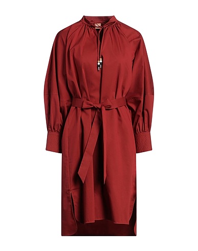 BOSS Midi dress Brick 63% Cotton, 32% Polyester, 5% Elastane