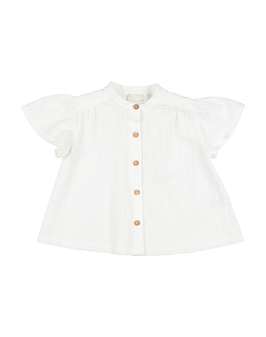 LALALÙ Solid color shirts & blouses White 100% Cotton
