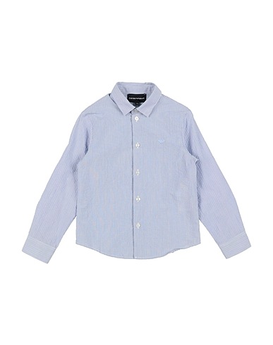EMPORIO ARMANI Patterned shirt Slate blue 100% Cotton
