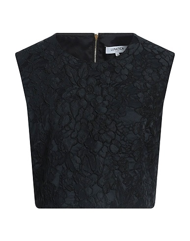 LUNATICA MILANO Top Schwarz 60% Polyester, 37% Baumwolle, 3% Andere Fasern