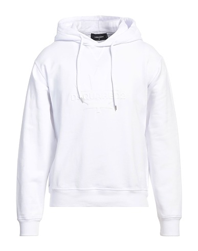 DSQUARED2 Hooded track jacket  White 100% Cotton
