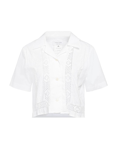 MARINE SERRE レースシャツ＆ブラウス WHITE LINE ホワイト コットン 100%