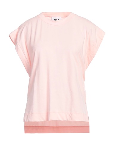 ALPHA STUDIO Basic T-Shirt Light pink 95% Cotton, 5% Elastane