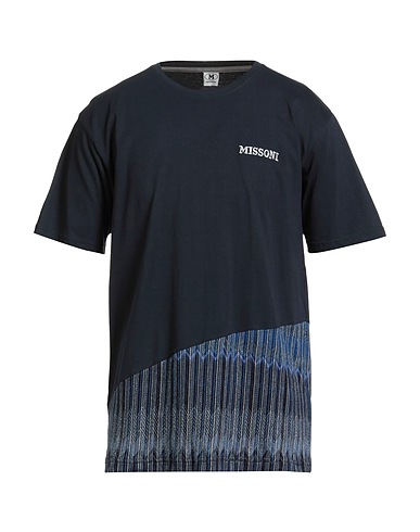M MISSONI T-shirt Midnight blue 100% Cotton, Polyamide, Polyester