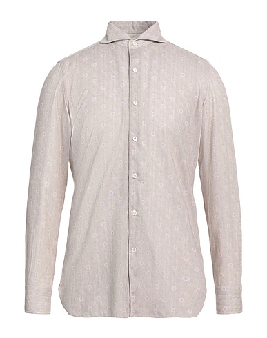 GIAMPAOLO Patterned shirt Taupe 100% Cotton