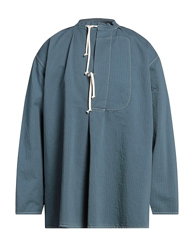 MAISON MARGIELA Solid color shirt Slate blue 100% Cotton