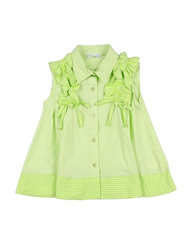 MEILISA BAI Camicie  e bluse fantasia Verde chiaro 76% Cotone, 22% Poliammide, 2% Elastan
