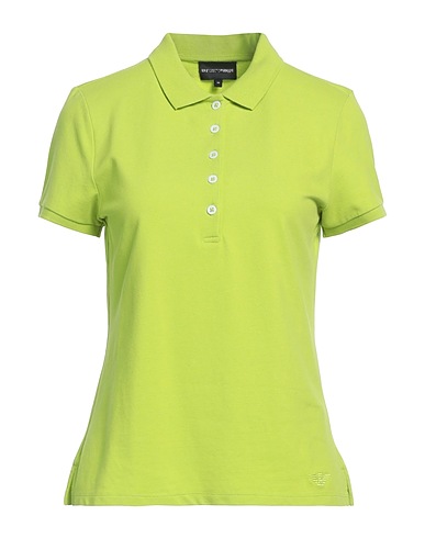 EMPORIO ARMANI Polo shirt Lime green 95% Cotton, 5% Elastane