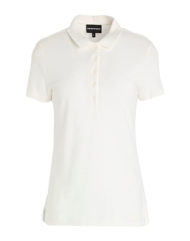 EMPORIO ARMANI Polo shirt White 95% Cotton, 5% Elastane