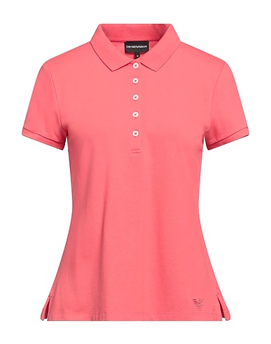 EMPORIO ARMANI Polo shirt Salmon pink 95% Cotton, 5% Elastane