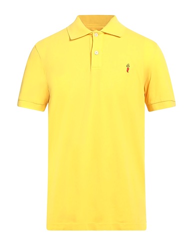 COOPERATIVA PESCATORI POSILLIPO Polo shirt Yellow 95% Cotton, 5% Elastane