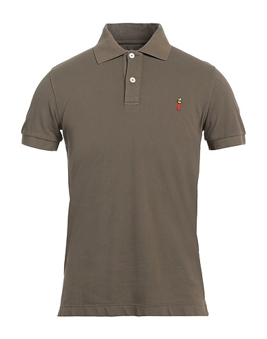 COOPERATIVA PESCATORI POSILLIPO Polo shirt Military green 95% Cotton, 5% Elastane
