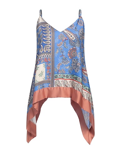 CARLA MONTANARINI Top Azure 100% Viscose, Polyester, Elastane