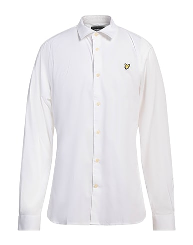 LYLE & SCOTT Solid colour shirt VINTAGE White 97% Cotton, 3% Elastane