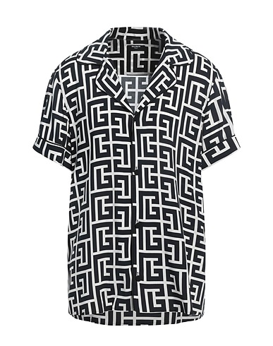 BALMAIN Patterned shirt Black 100% Viscose