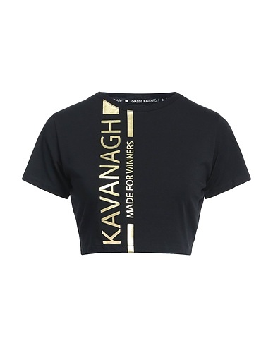 GIANNI KAVANAGH Crop top Black 90% Cotton, 10% Elastane