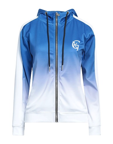 GIANNI KAVANAGH Hooded track jacket  Blue 95% Polyester, 5% Elastane
