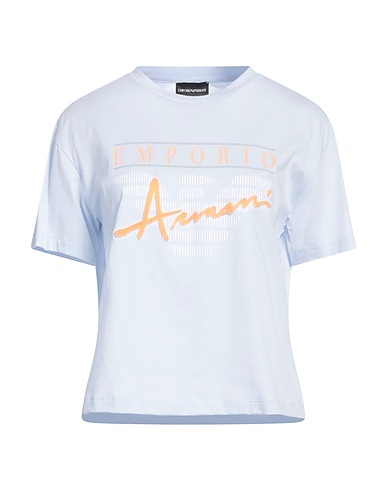 EMPORIO ARMANI T-shirt Celeste 100% Cotone