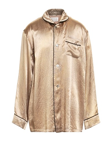 MAISON MARGIELA Solid colour shirt Gold 100% Acetate