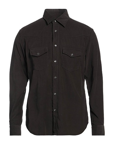 TOM FORD Solid colour shirt Dark brown 100% Cotton