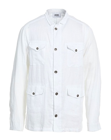 ALPHA STUDIO Linen shirt White 100% Linen
