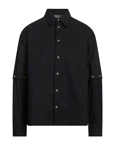 VERSACE JEANS COUTURE Solid colour shirt Black 100% Cotton