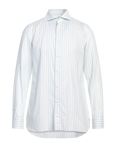 LUIGI BORRELLI NAPOLI Linen shirt Light green 58% Linen, 42% Cotton