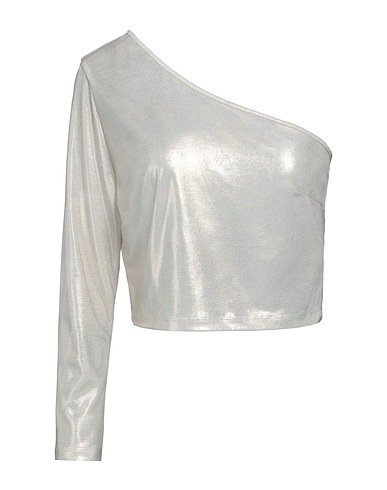 TOY G. One-shoulder top Platinum 95% Polyester, 5% Elastane